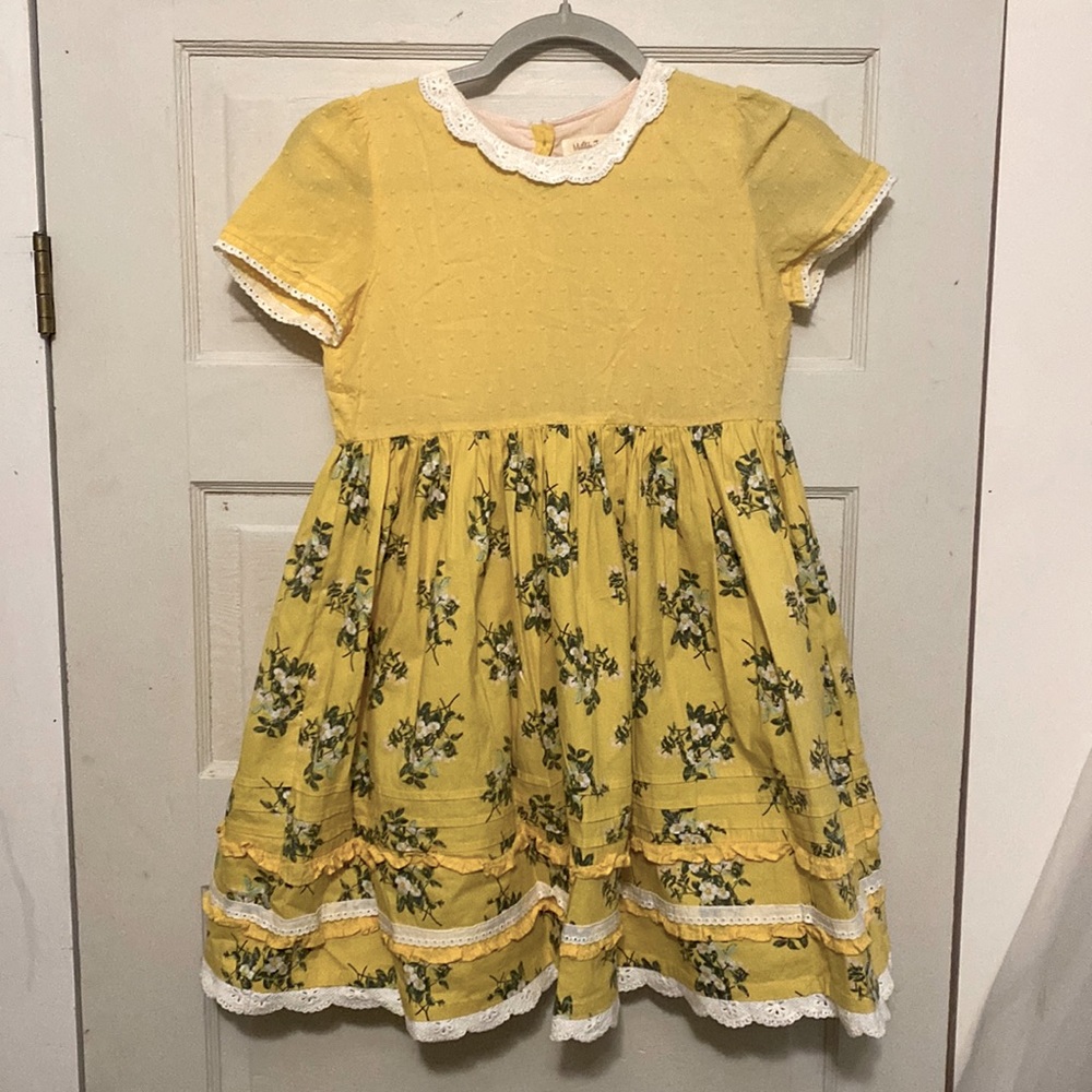 Yellow floral and lace Matilda Jane dress